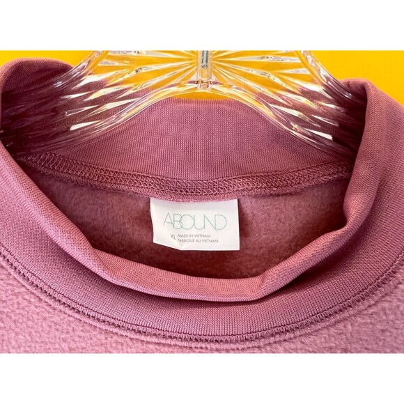 Abound Fleece Pullover Sweater Pink Bloom Womens XL Mock Neck Long Sleeve NWT - Picture 3 of 5